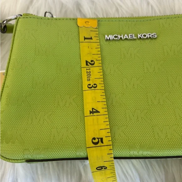 Michael Kors Lime Green Crossbody Bag Trio Jet Set Travel - Picture 14 of 16